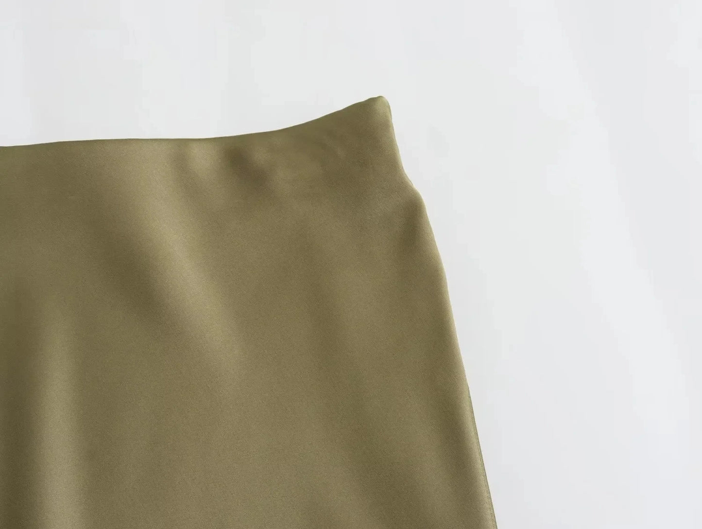 HH Women Fashion Vintage Solid Skirt Satin Slim Elastic Waist Midi Skirts Office Lady Wear Elegant Woman Chic Mermaid Skirt