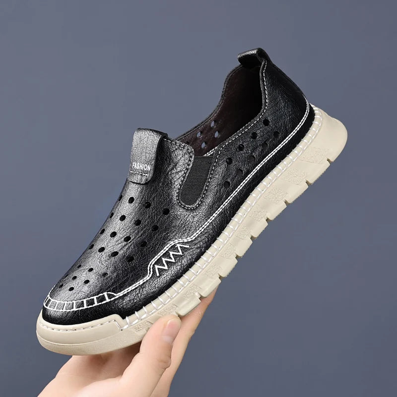 Men's Loafers High-quality Handmade Soles Breathable Lightweight Park Walking Shoes Commuting Men's Driving Leather Shoes