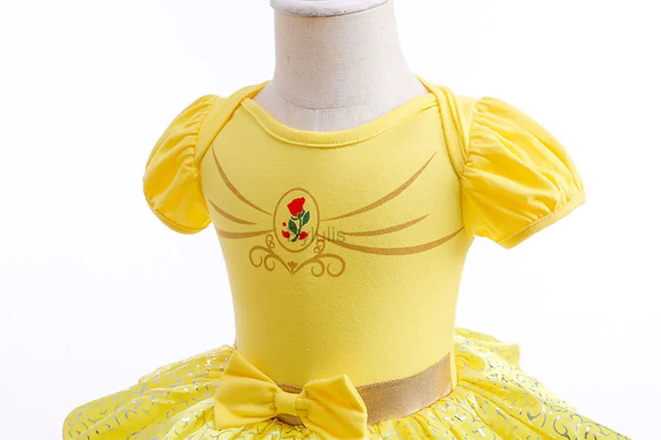Baby Girls Costumes Kid Romper Tutu Dress with Headband Infant Baby Girl Princess Alice Clothes Aurora Belle Dress Party Costume