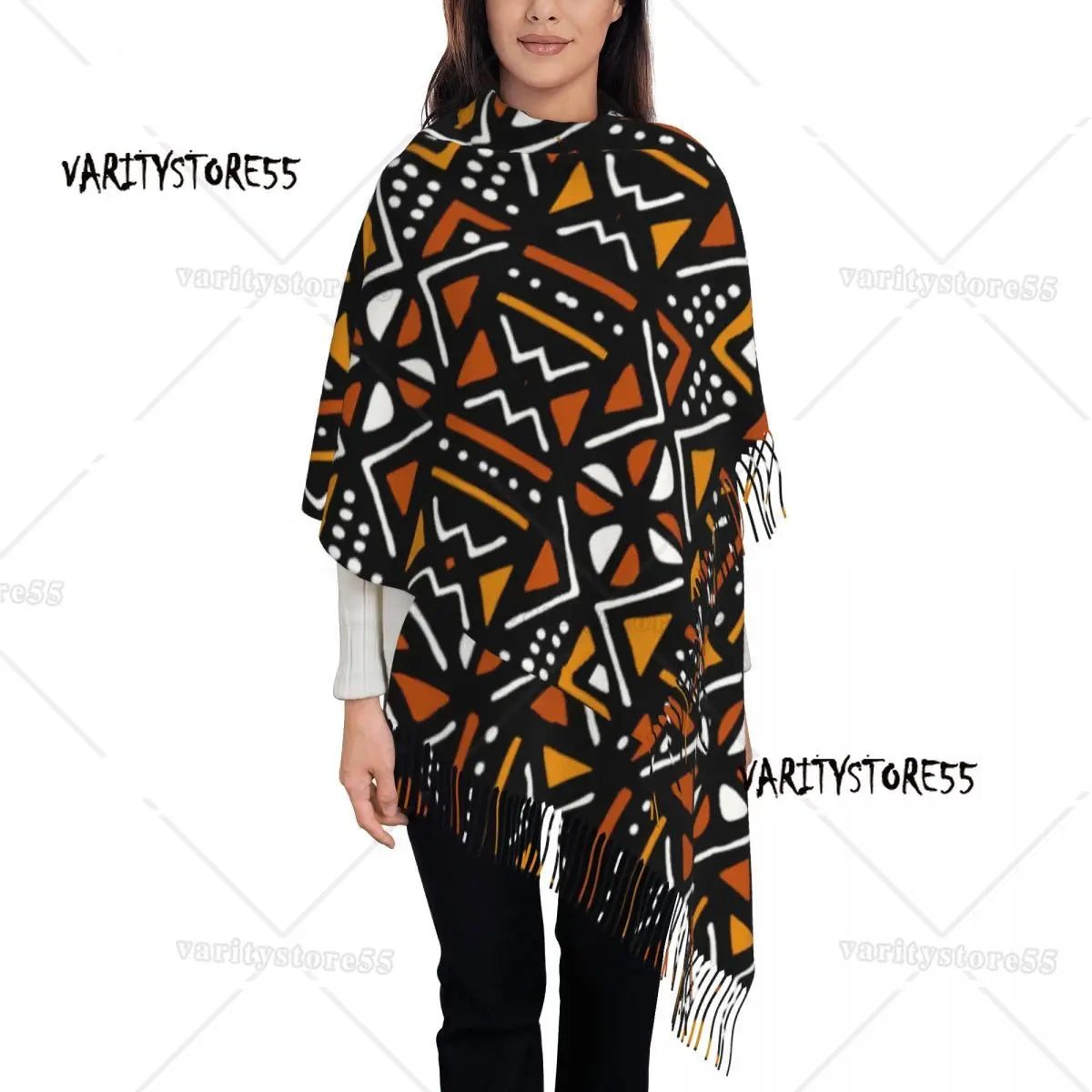 Custom Printed African Bogolan Scarf Men Women Winter Fall Warm Scarves Africa Ethnic Tribal Art Shawl Wrap