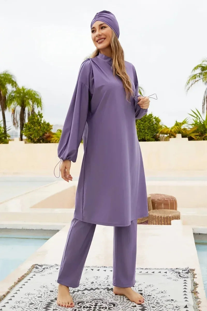 Muslim Femme Swimwear 2025 with Hijab Islamic Mujer Clothing Swimming Suit Modest Swimsuits Beach Cover Ups for Women