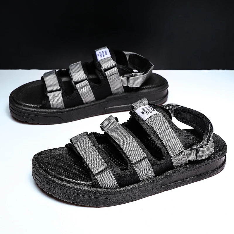Men's Beach Open Toe Shoes Sandals High Quality Non-slip Men Slippers Breathable Two Uses Male Footwear Mens Summer Outdoor Shoe
