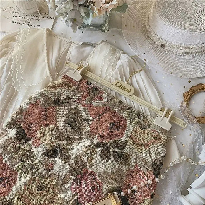 American Style Skirts Women Retro Streetwear Summer Party Ladies Floral Mini Trendy High Waist Slim Maillard Gentle Faldas Cozy
