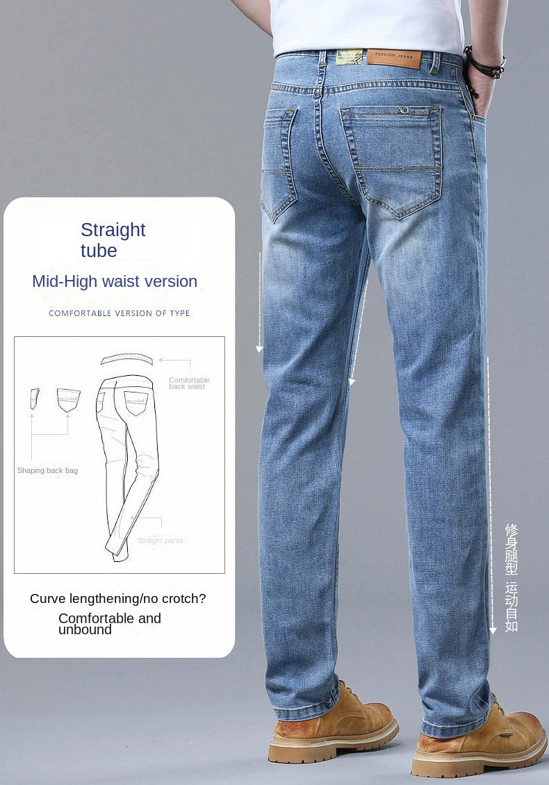 2026 Thin or Thick Material Slim Fit Men's Luxury Classic Style Men Jeans Business Stretch Denim Male Trousers Clothing