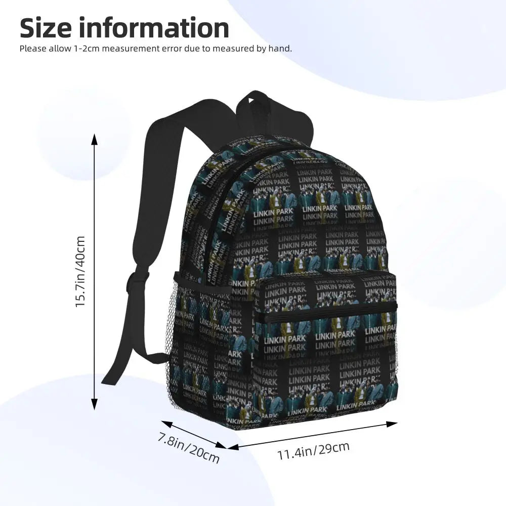 L-Linkin-S P-Park-S Band Student Backpack School Bag Hiking Travel Daypack for Boys Girls Fashion Bookbag Shoulder Bags