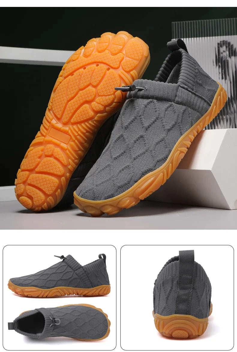 Minimalist Men's Barefoot Shoes Anti Slip Breathable Knitting Walking Shoes for Men Wear-resistant Lightweight Running Sneakers
