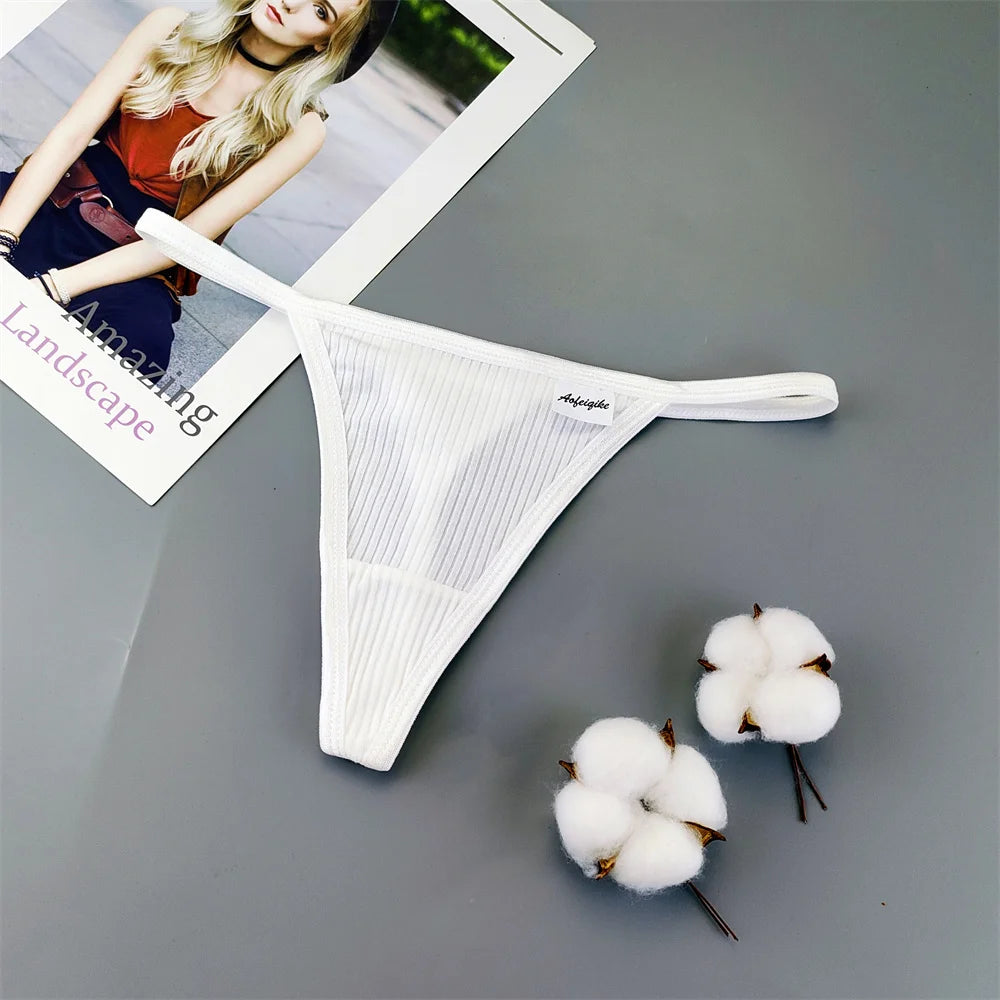 S-XL Plus Size Cotton Thong Underwear Women Seamless G-string Ladies Sexy Low Rise T-back Panty Breathable Lingerie