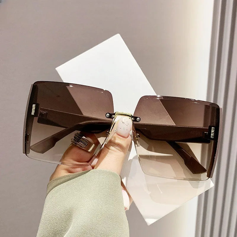 Korean Style Classic Black Big Square Shades Sunglasses for Women Men Fashion Women Sunglasses with Uv Protection BAZAARHUBO