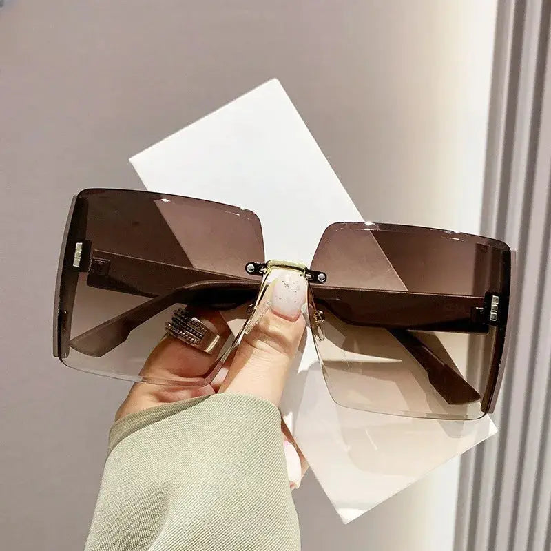 Korean Style Classic Black Big Square Shades Sunglasses for Women Men Fashion Women Sunglasses with Uv Protection BAZAARHUBO