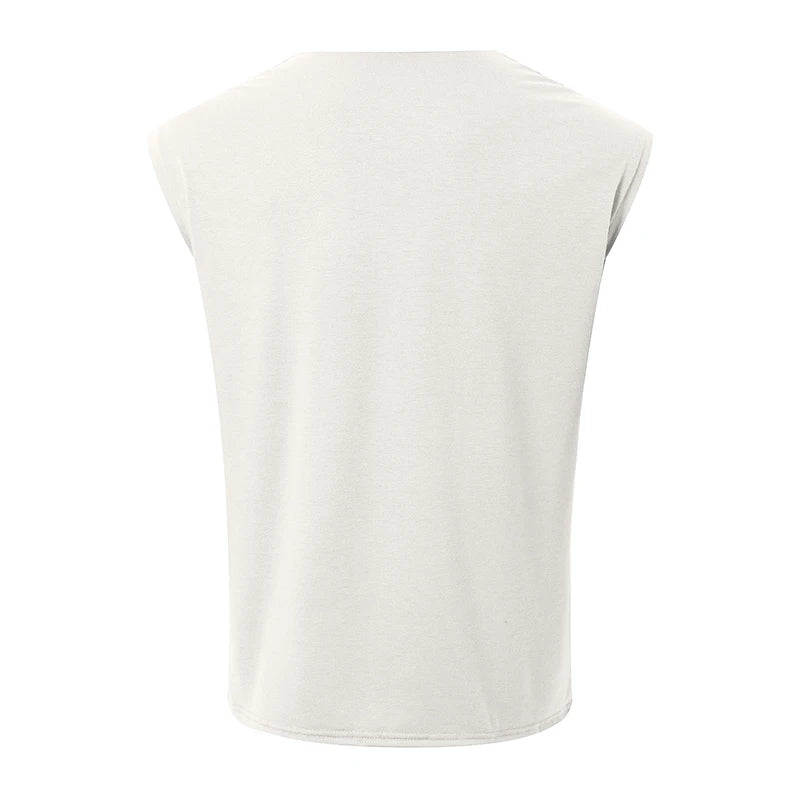 New Summer Men's Skinny Gym Tank Tops Leisure Popular Sleeveless Sportwear Fashion Loose Solid Color Bodybuilding Vest S-2XL