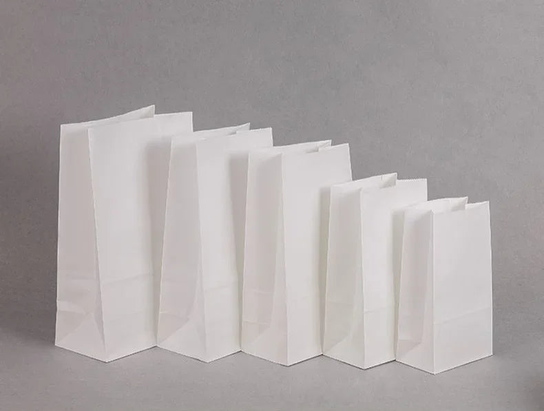 50/100pcs Lunch Paper Bags Kraft Paper Bags Recyclable Snack Bags Grocery Bags for Candy Sandwich Bread Food Storage