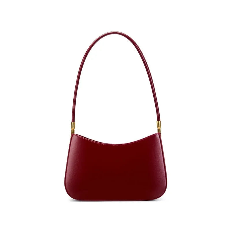 Zency Premium Cow Leather Fashion Shoulder Handbag for Women Trendy 2025 Luxury Designer Underarm Bag