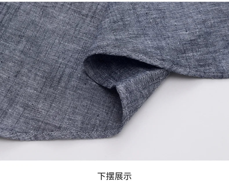 Shirt New Men's Fashion Solid Color Cotton Linen Everything Trend British Style Casual Business Formal Long-sleeved Shirt