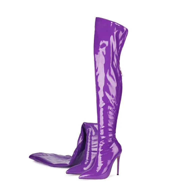 11CM Elastic Thigh Boots Sexy Stiletto High Heels Women Over-the-Knee Boots Pointed Toe Strippers Ladies Shoes Pole Dancing Boot