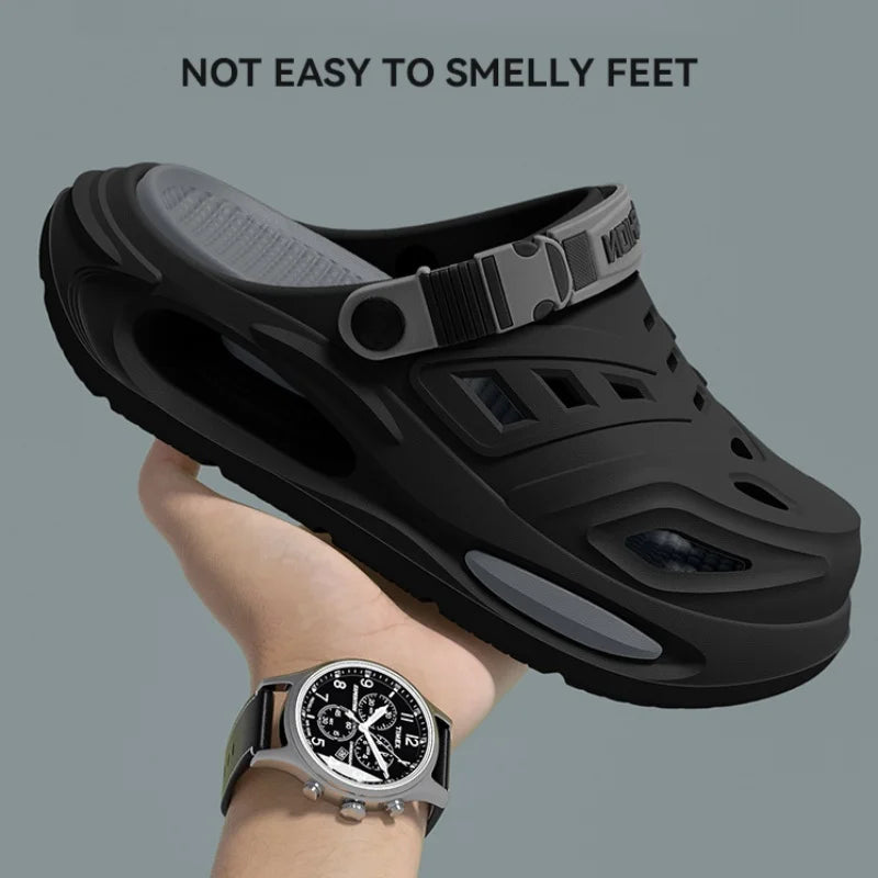 Men’s Arch-Support Sandals, Perforated, for Summer Outdoor Use, Comfortable for Long Hours on Your Feet