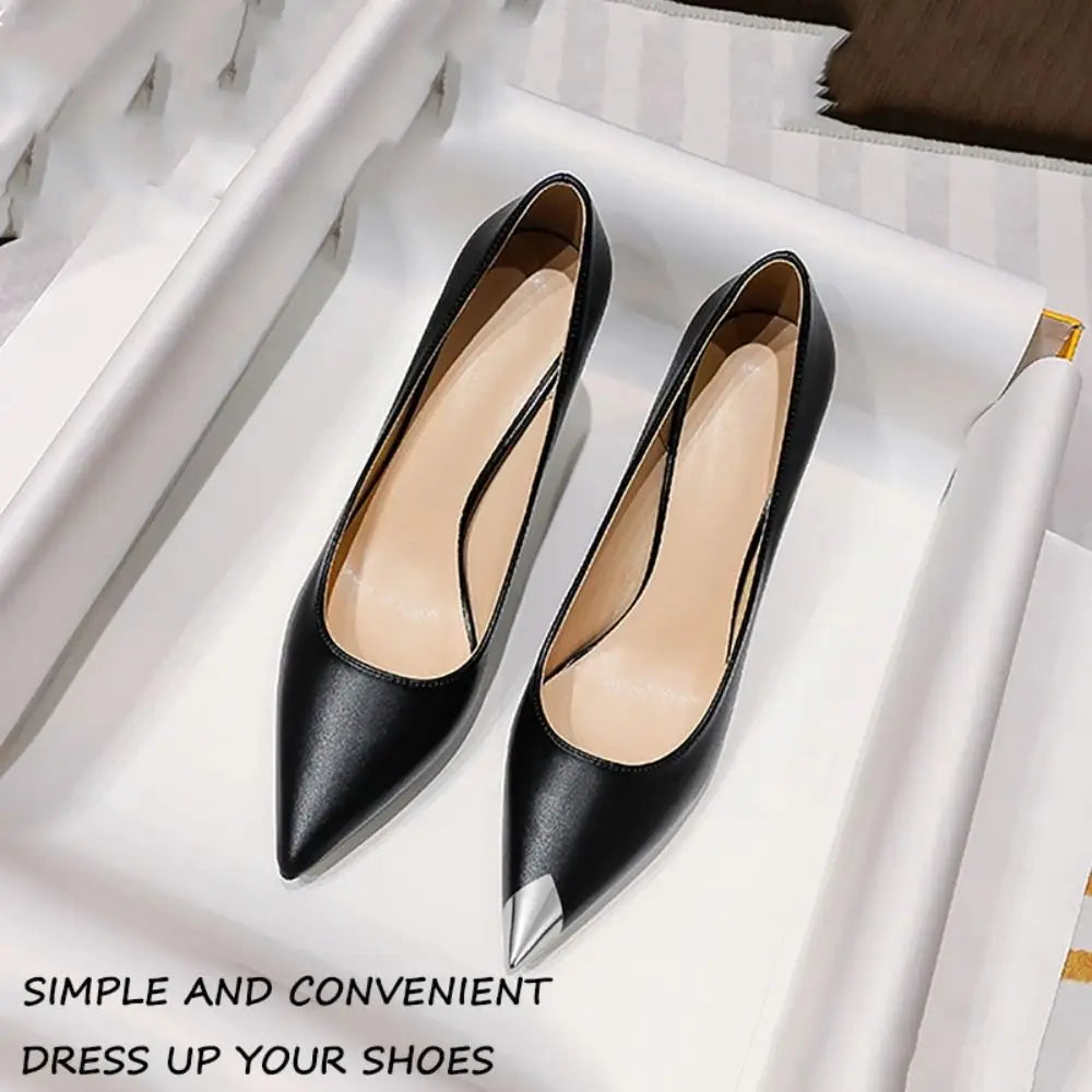 1Pairs Anti Wear Shoe Clips for Ladies Metal High Heels Tip Cap Women Shoe Pointed Protector Elegant Shoe Repair Accessories