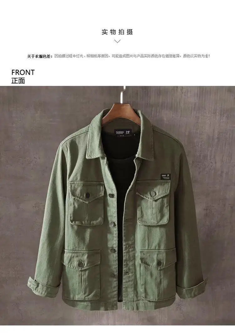Washed Jackets Trendy Brand Casual Work Jackets Men's Loose Spring Autumn Tops Japanese Style