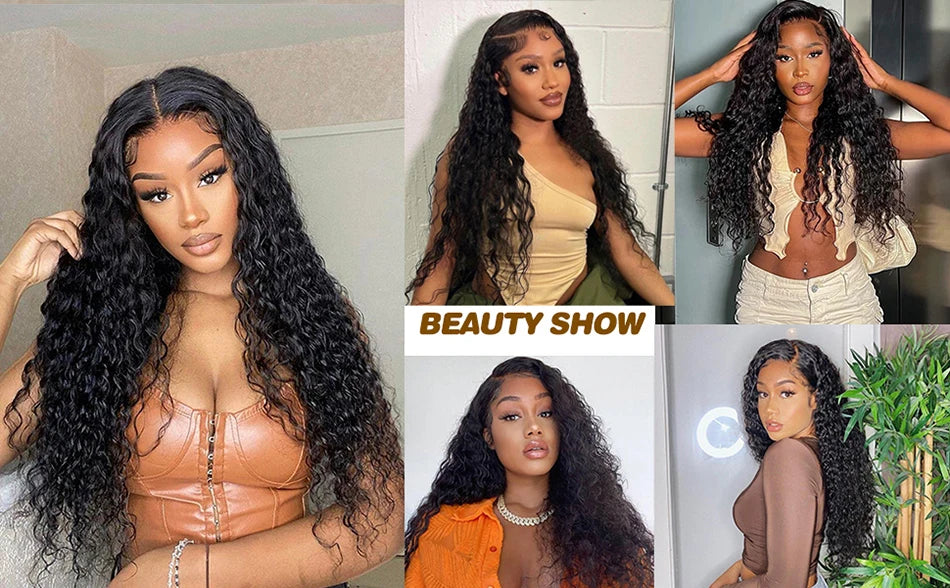 Malaysian Water Wave Bundles With Closure Wet and Wavy Curly Human Hair Bundles With Frontal Virgin Human Hair Weave Extensions