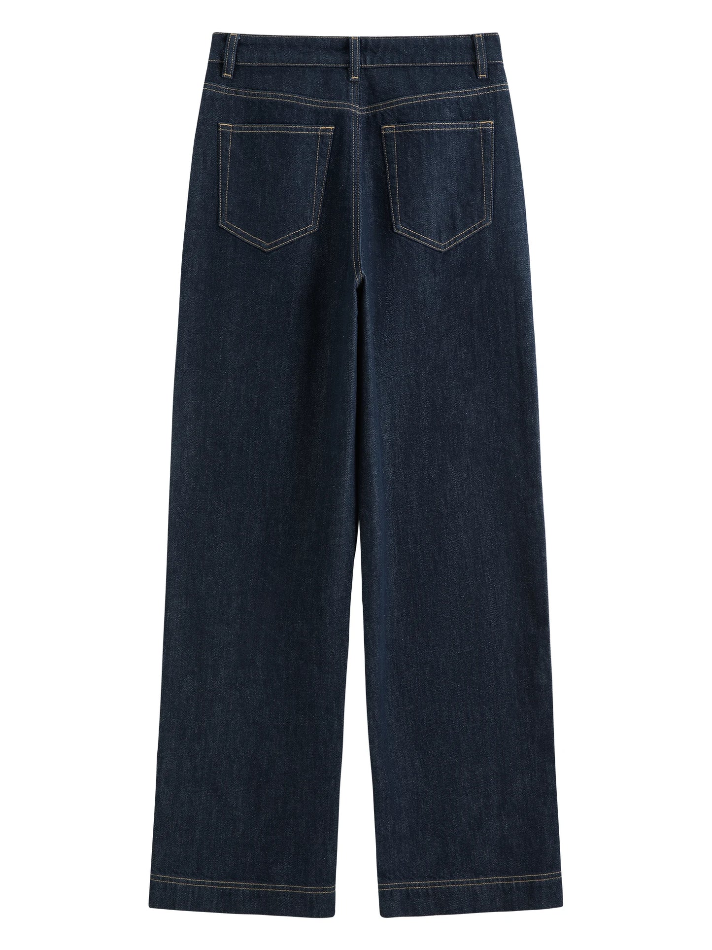 FSLE Straight High Waist Jeans for Women Winter Solid Simple All-match 2025 New Long and Short Versatile Pants Korean Style