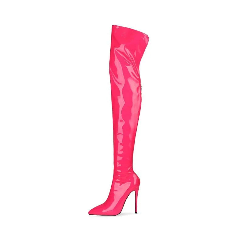 11CM Elastic Thigh Boots Sexy Stiletto High Heels Women Over-the-Knee Boots Pointed Toe Strippers Ladies Shoes Pole Dancing Boot