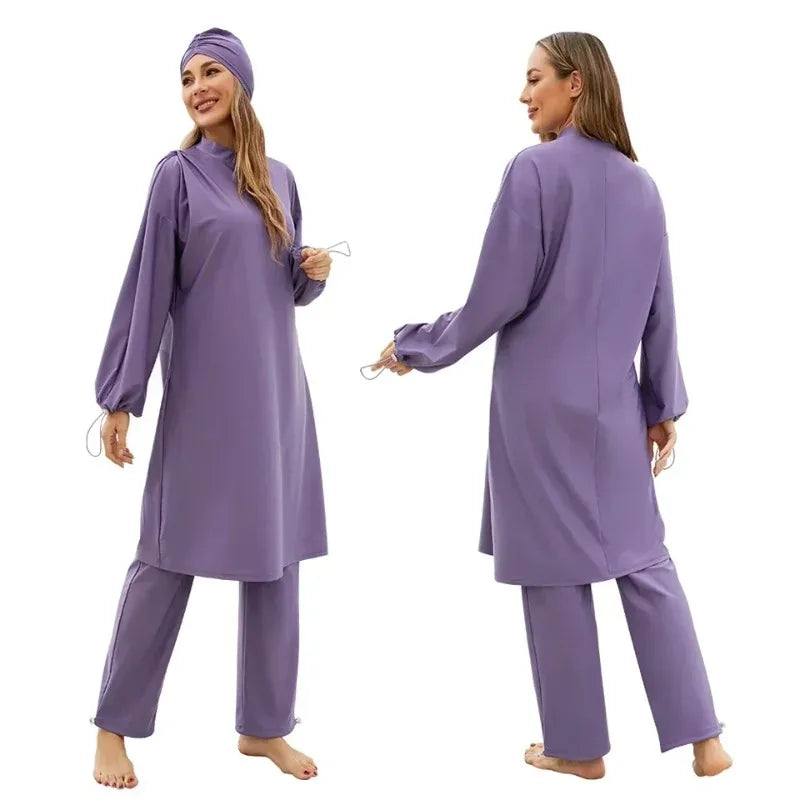 Muslim Femme Swimwear 2025 with Hijab Islamic Mujer Clothing Swimming Suit Modest Swimsuits Beach Cover Ups for Women