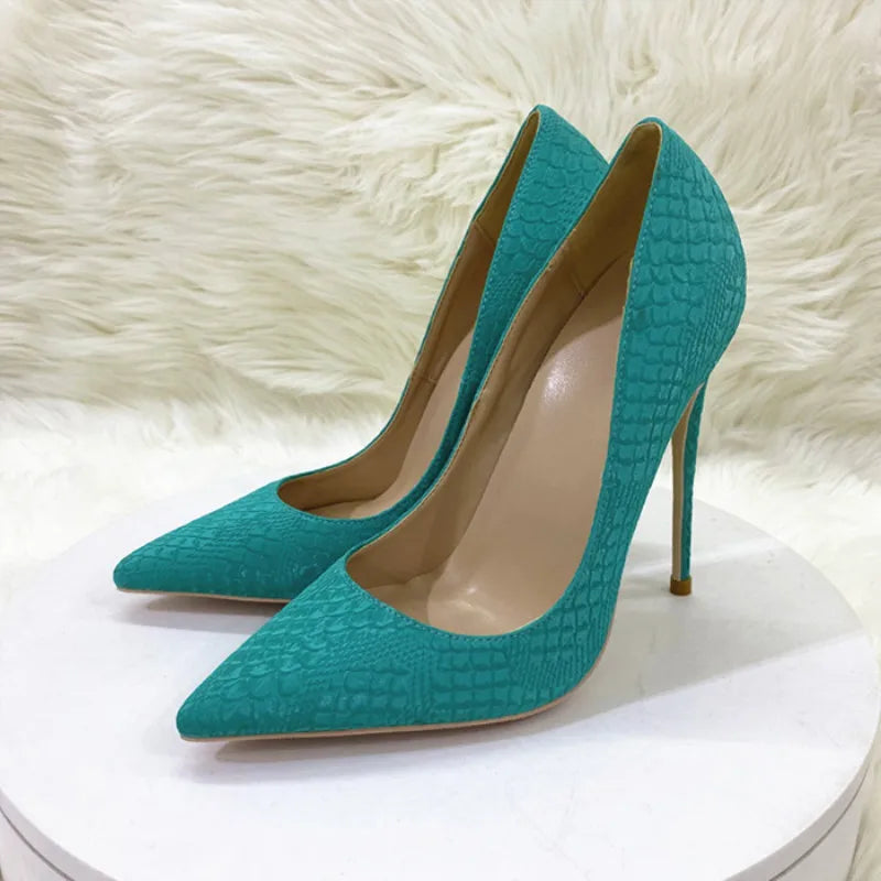 Snake Pattern Thin High Heels Women 8CM 10CM 12CM Elegant Shallow Mouth Party Dress Shoes Brand Lady Shoes Office Woman Pumps