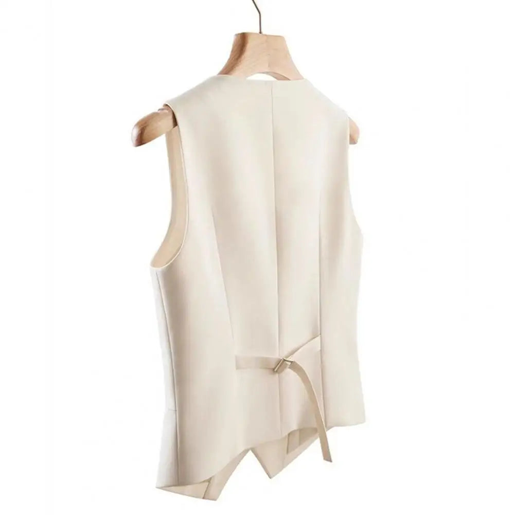 Women Fashion Vest Solid Single Breasted Waistcoats Vest Vintage Jackets Female Chic Lady Tank Tops Sleeveless Vests For Women