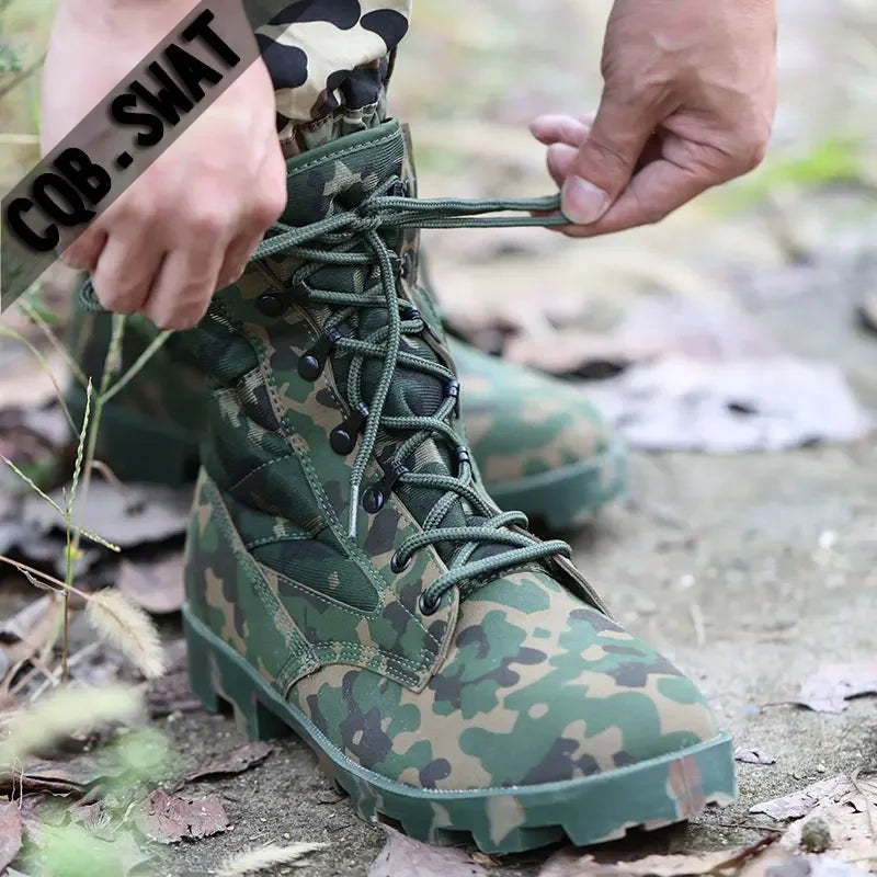 2024 Winter Tactical Boots Men Breathable Camouflage Desert Safety Shoes Combat Boots Outdoor Climbing Hiking Shoes