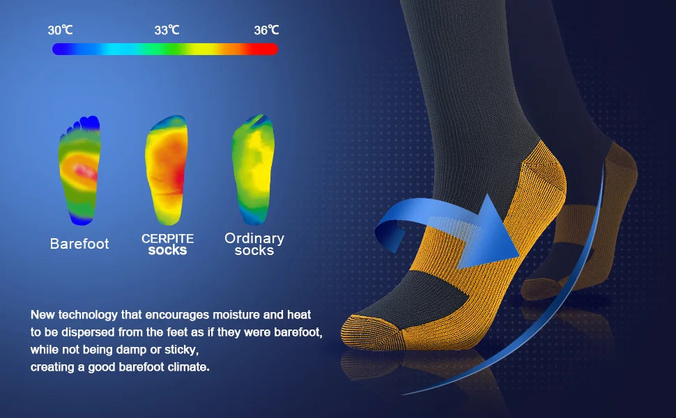 4 Pairs Compression Socks 20-30mmhg High Stockings Men Women Sports Socks For Marathon Cycling Varicose Veins Pregnancy Nursing