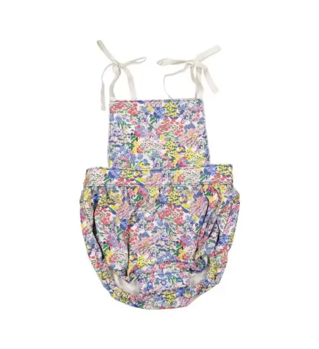 Baby Rompers Jumpers 2026 Summer Verbena Print Girl Dress Short Sleeve Tee and Short Set Sisters Skirt Clothing
