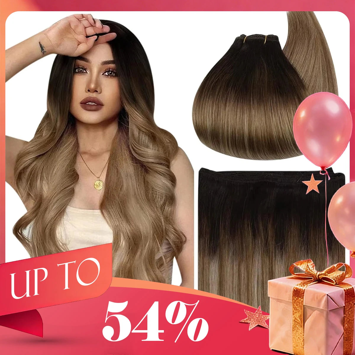 Ugeat Sew in Hair Extensions Human Hair Soft Natural Dark Root  Hair Bundles for Women Hair Weaves 100G Remy Human Hair