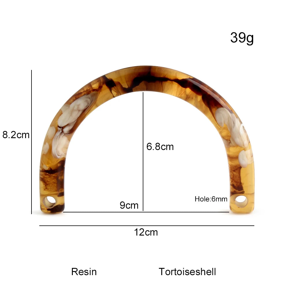 2/4/6PCS High Quality Semi-circular Resin Handle C-Shaped Crossbody Bag Removable Handle with Double Holes DIY Wallet Making