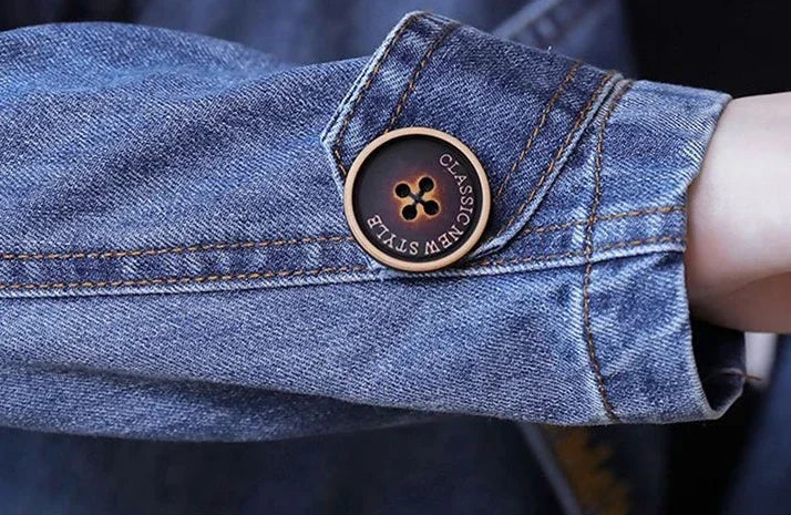 Plain Female Jeans Coats Korean Women's Denim Jackets Long Trench Designer in Promotion 2025 Trend Deals Chic and Elegant New