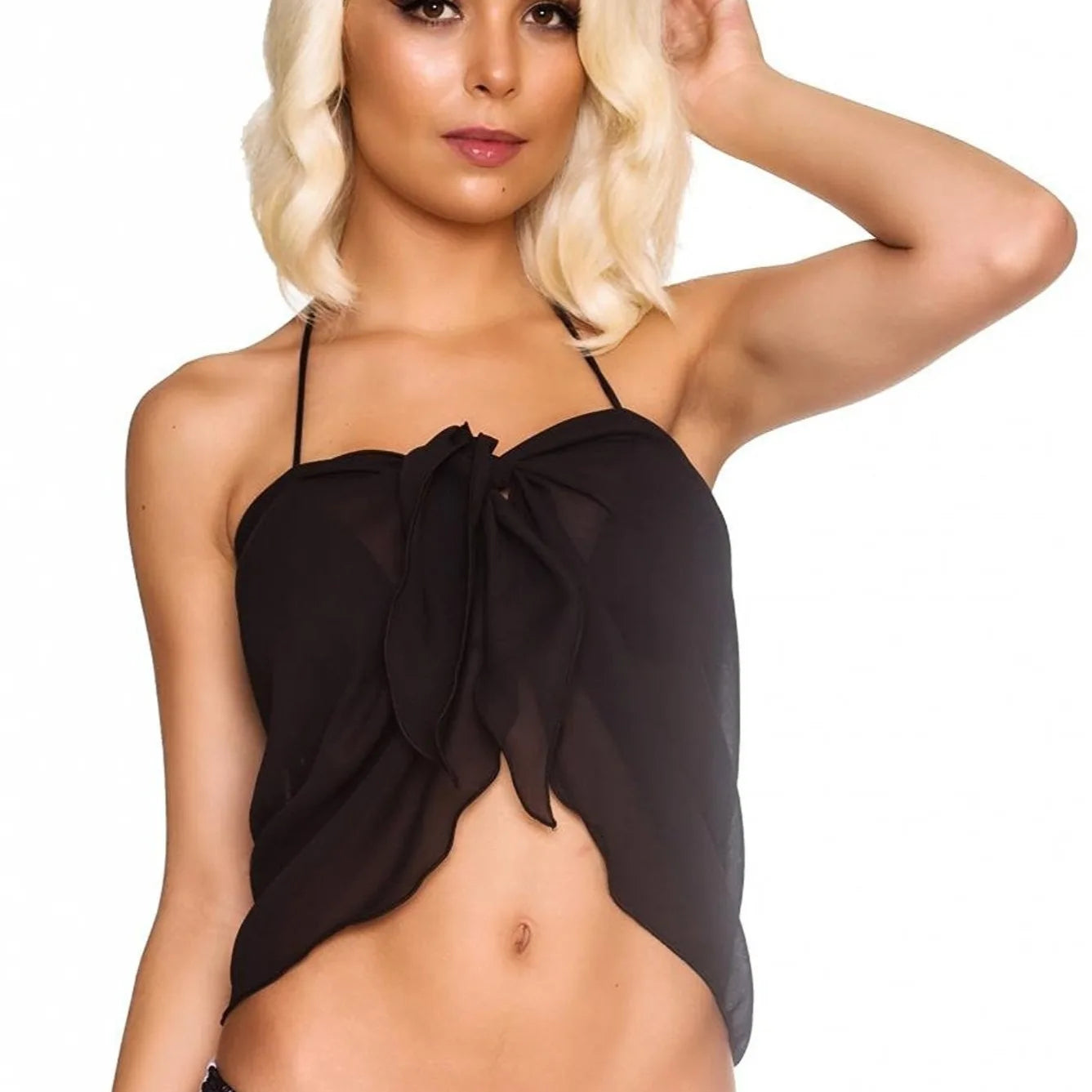 Short Sarong Skirt Chiffon Beach Coverup Scarf Wrap For Women Swimsuit Cover Short Beach Wear