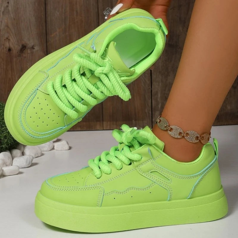Thick-Soled Sneakers for Women 2025 Fall New Fashion Versatile Heightening Bread Shoes Casual Platform Women's Vulcanize Shoes