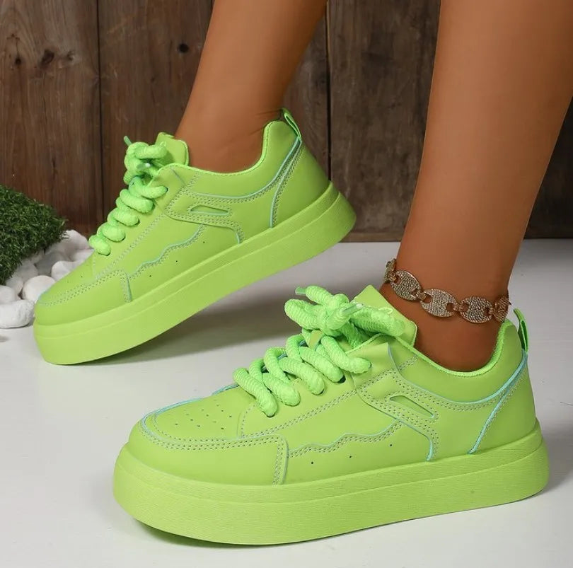 Thick-Soled Sneakers for Women 2025 Fall New Fashion Versatile Heightening Bread Shoes Casual Platform Women's Vulcanize Shoes