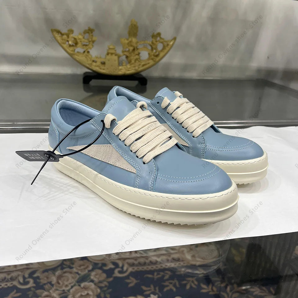 Dunk Blue Low Top Quality Casual Shoes Men Genuine Leather Hip-hop Rock Women Lace Up Ro Original Platform Flat Luxury Sneakers