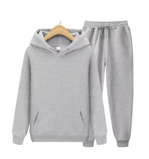 2026 men's autumn and winter casual two-piece hooded sweatshirt and pocket pants regular fit outdoor sports set BAZAARHUBO