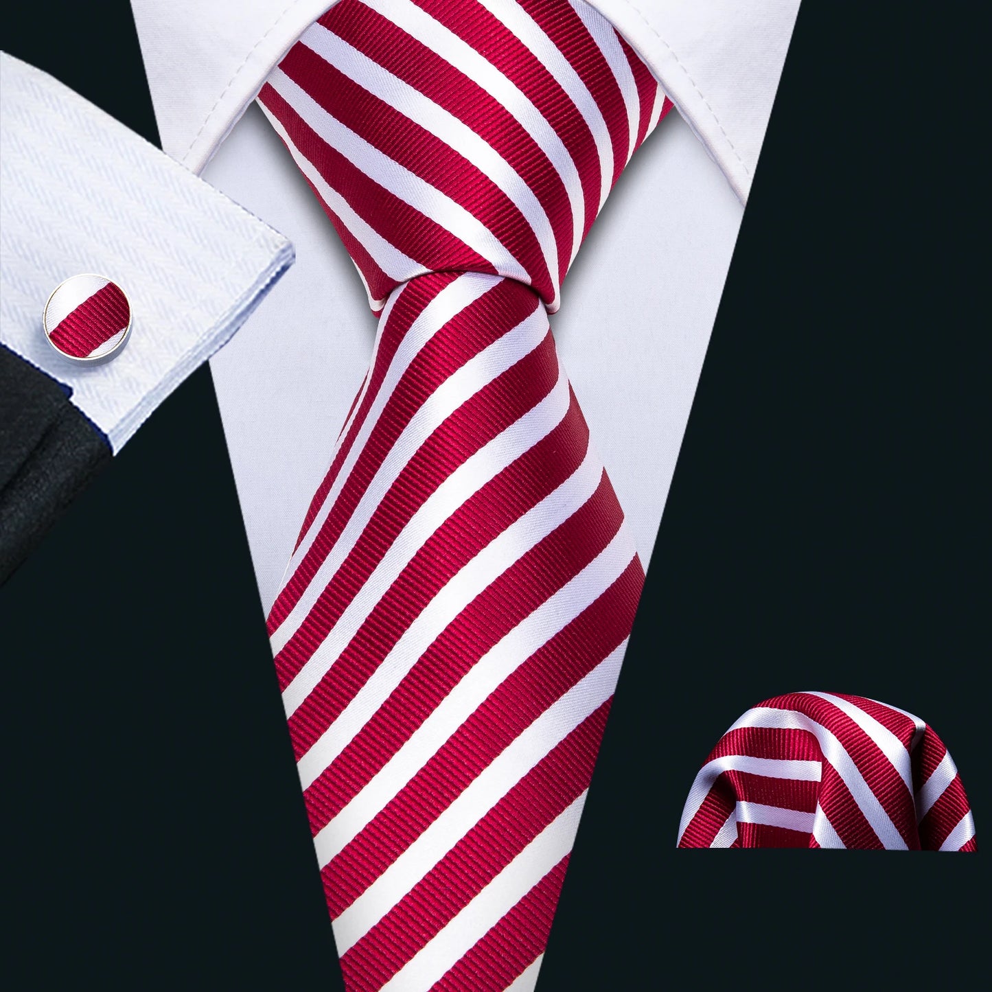 Exquisite Rust Red Silk Ties For Men Designer Pasiley High Quality Handkerchief Cufflinks Set Wedding Party Business Barry.Wang BAZAARHUBO