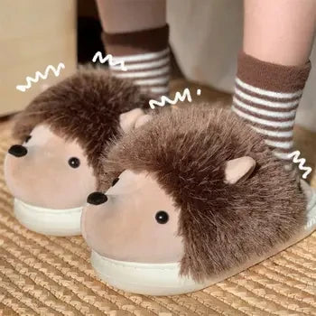 Unisex Men's Cartoon Animal Furry Bedroom Boot Shoes Warm Novelty Outdoor Slipper with Grippers New Adults Fun Alligator Slipper