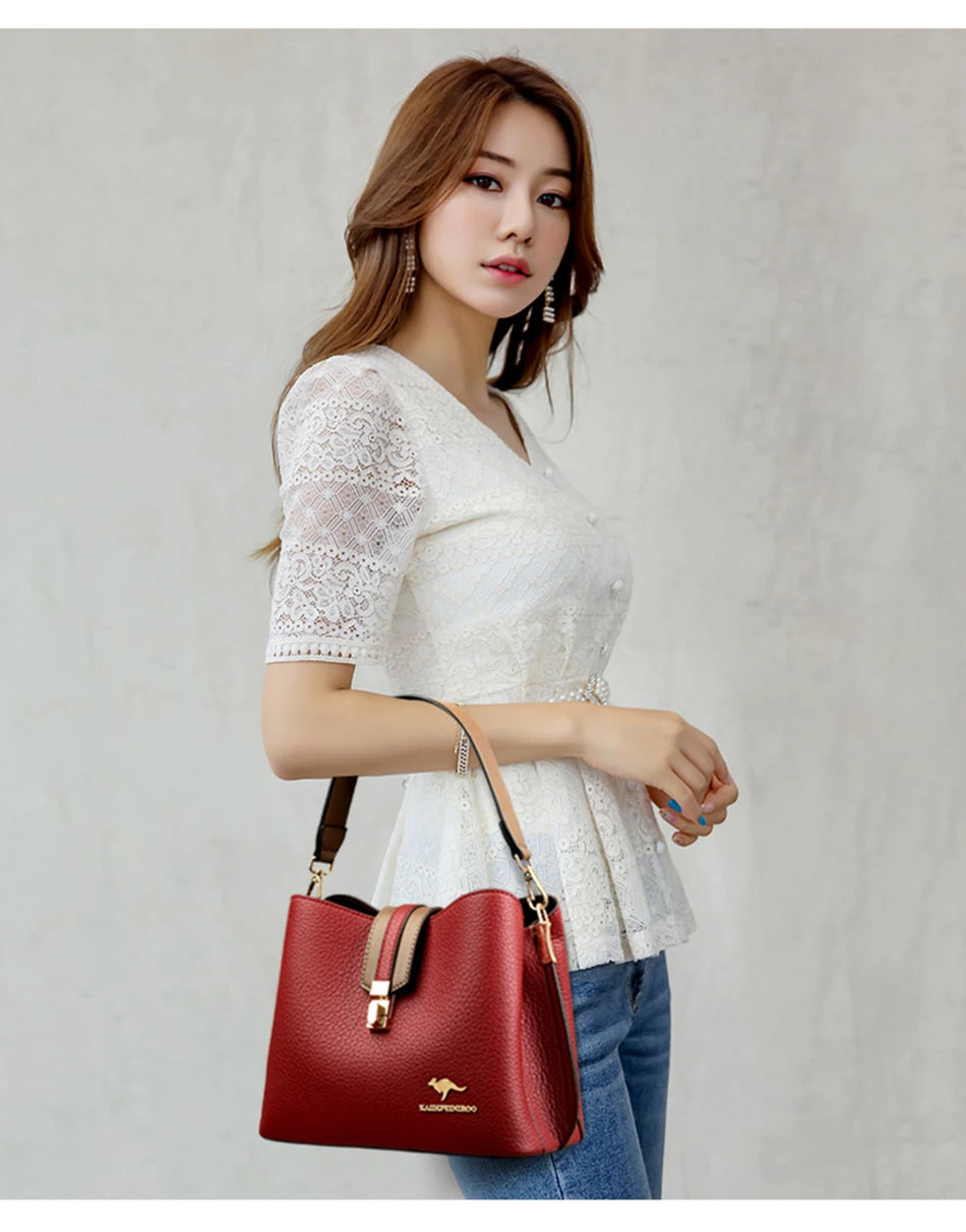 Women Bags Designer Handbags Casual Leather Cowhide High Capacity Shoulder Crossbody Bags for Women 2022 The New Luxury Handbags