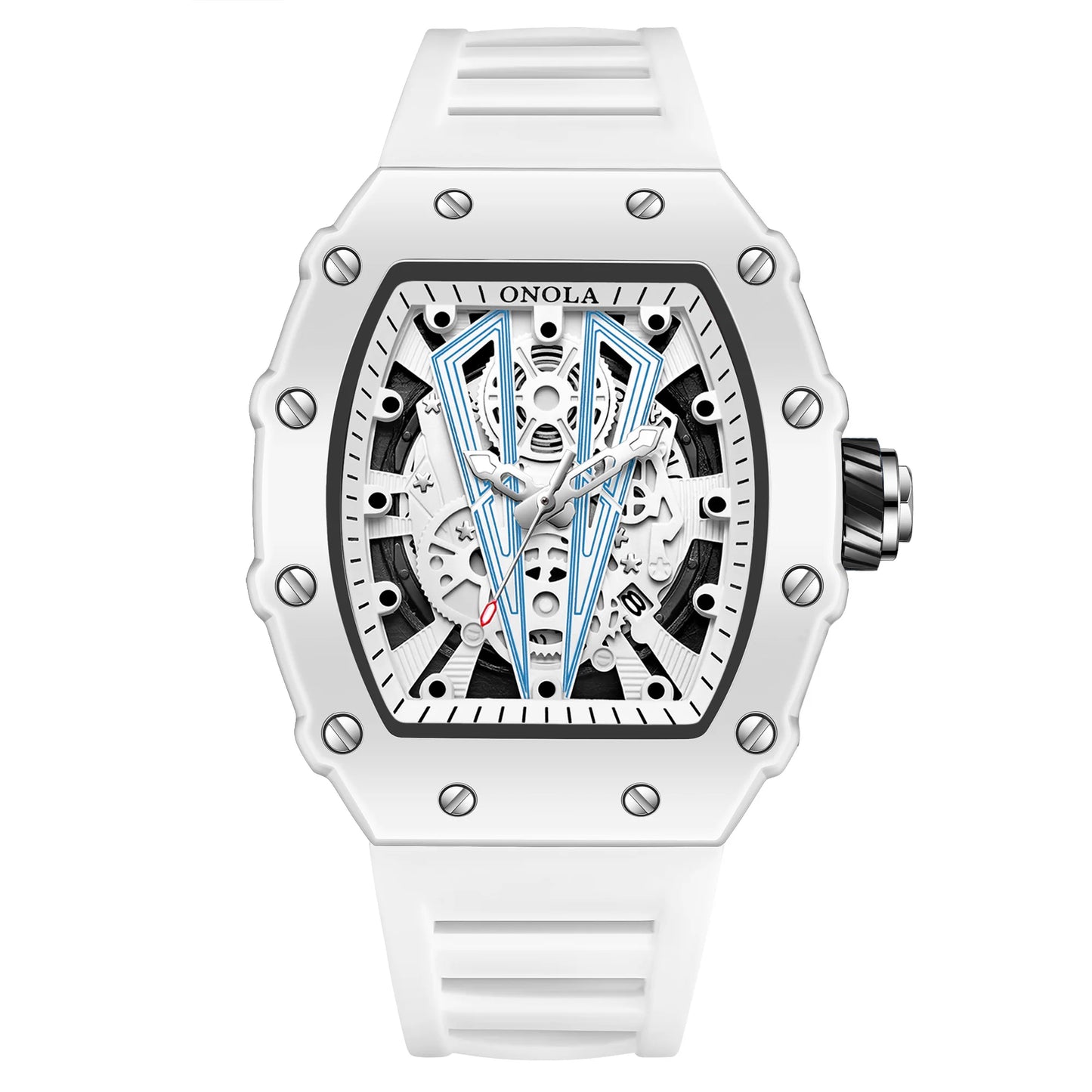 High Quality Men's Watch Quartz ONOLA Fashion Clock Waterproof Silicone Tape Watch for Men