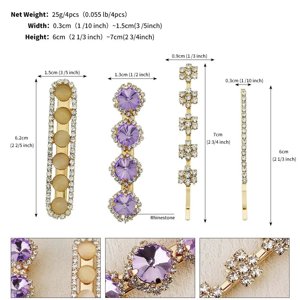 Upscale Luxurious Crystal Zircon Hair Clip Temperament Elegant Wild Hair Pins Leisure Prom Street Beat Personality Retro Hair BAZAARHUBO