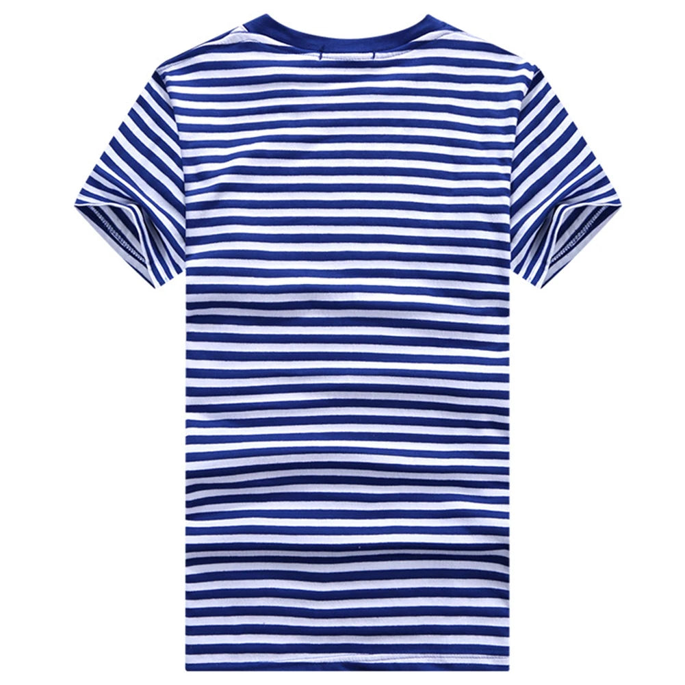 Men Tshirts Navy Shirt Blue And White Striped Short-sleeved Sports Men's T-shirt Couple Parent-child Tops O-Neck Casual Tees