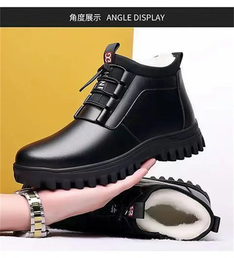New Men's Thickened Cotton Shoes Winter Cold Resistant Casual Shoes Men's Wool Boots Cotton Shoes Cotton Warm  Boots