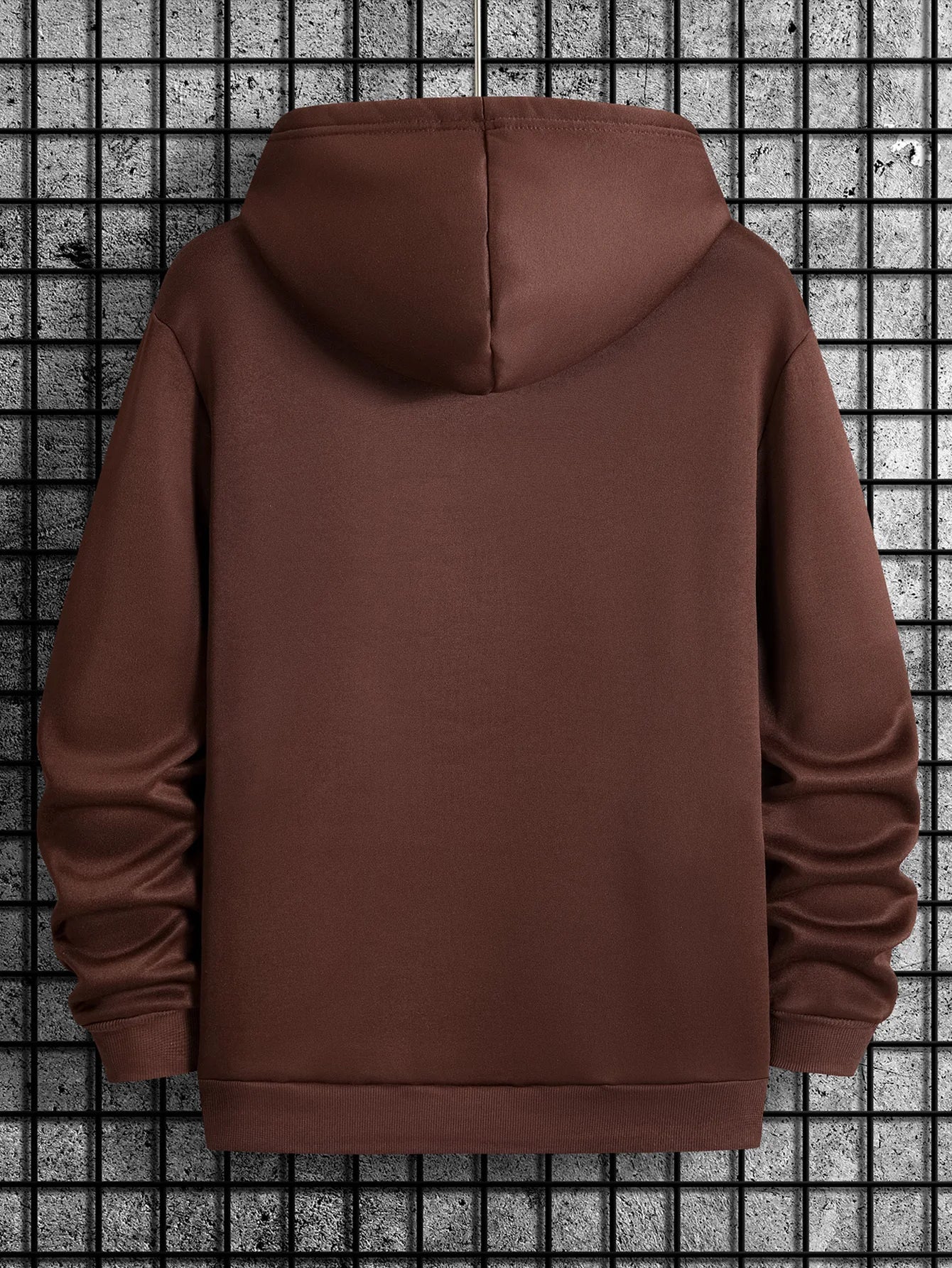 Men's autumn and winter casual fashion loose Paris letter pattern printed long sleeved hooded sweatshirt warm pullover BAZAARHUBO