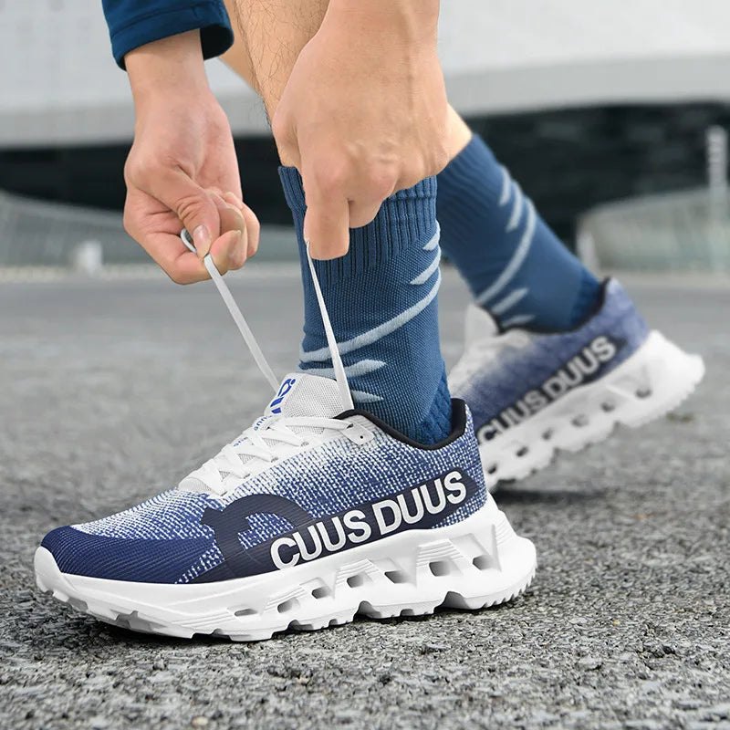 Men's Running Shoes Outdoor Couple Trainer Race Sneakers Off-road Shoes Cushioning Jogging Non-Slip Breathable Mesh Luxury Shoes