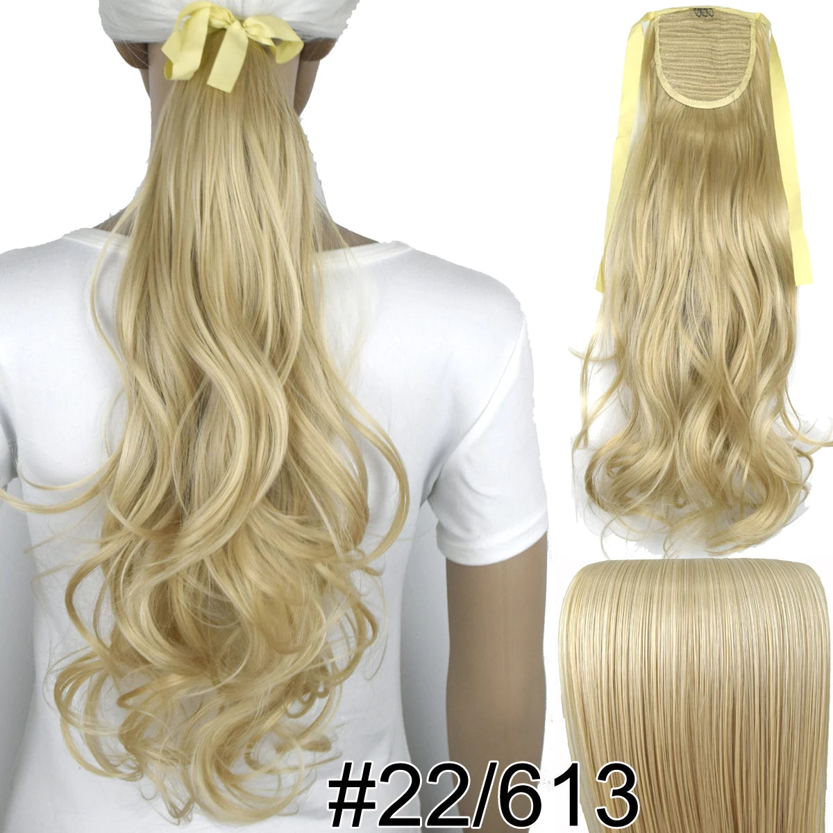 TOPREETY  Synthetic Hair Fiber Heat Resistant Wavy Ribbon Clip in Ponytail Extensions 1008