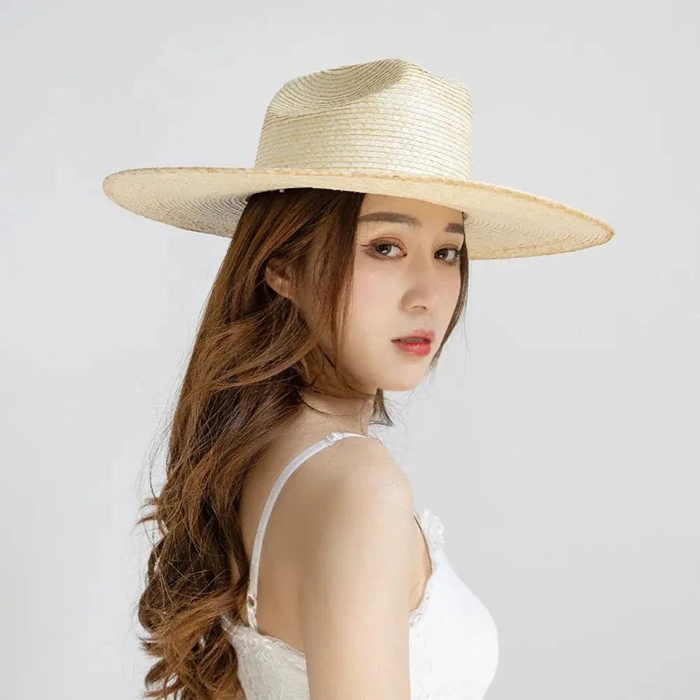 Raffia straw hat women's bohemian straw hat women's vacation sun hat beach summer vacation jazz hat Panama sun hat BAZAARHUBO
