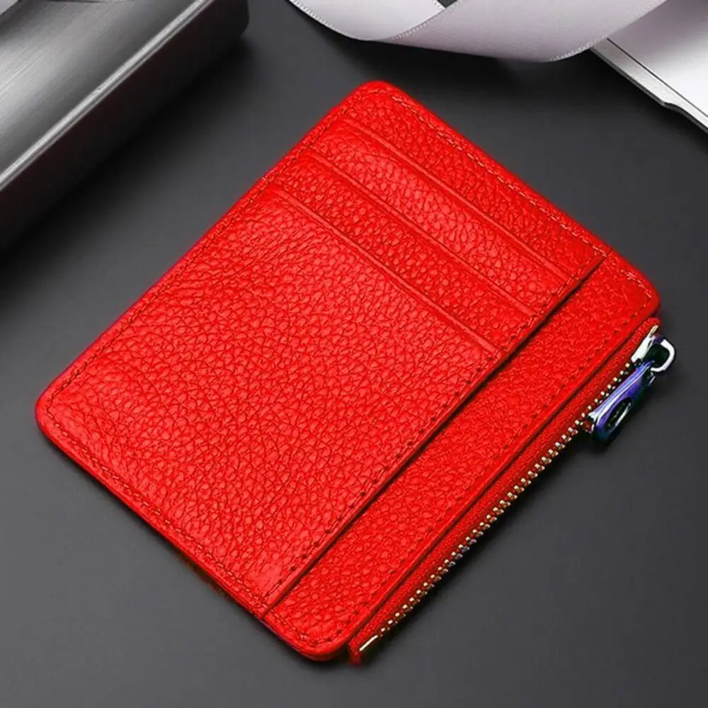 Universal Genuine Leather Card Case Multi-card Slot Ultra Thin Card Holder Simple Travel Card Organizer Men Women